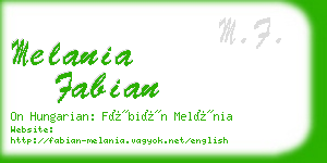 melania fabian business card